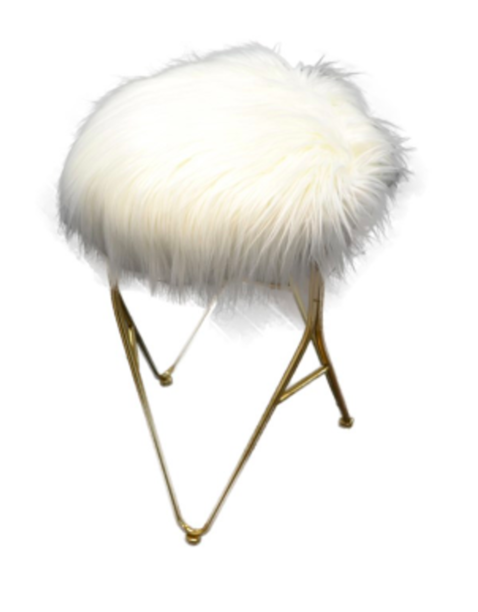 Nostalgia Nostalgia Stool Gold Metal Fur 763-023