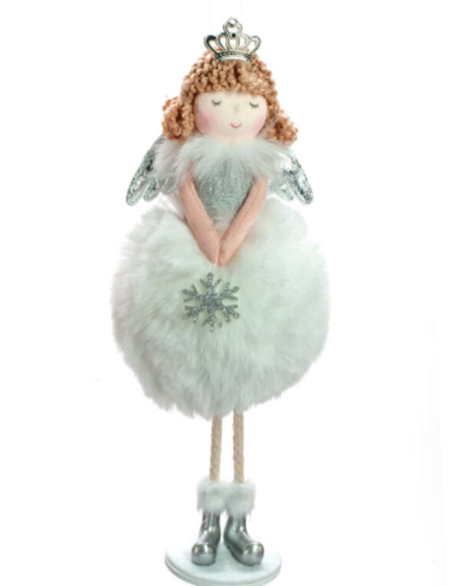 Xmas Starlight White Fabric Standing Little Girl 9 ” DK1227I