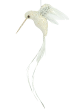Xmas Starlight White Feather Glittered Hummingbird 10.5 ” DK1051W