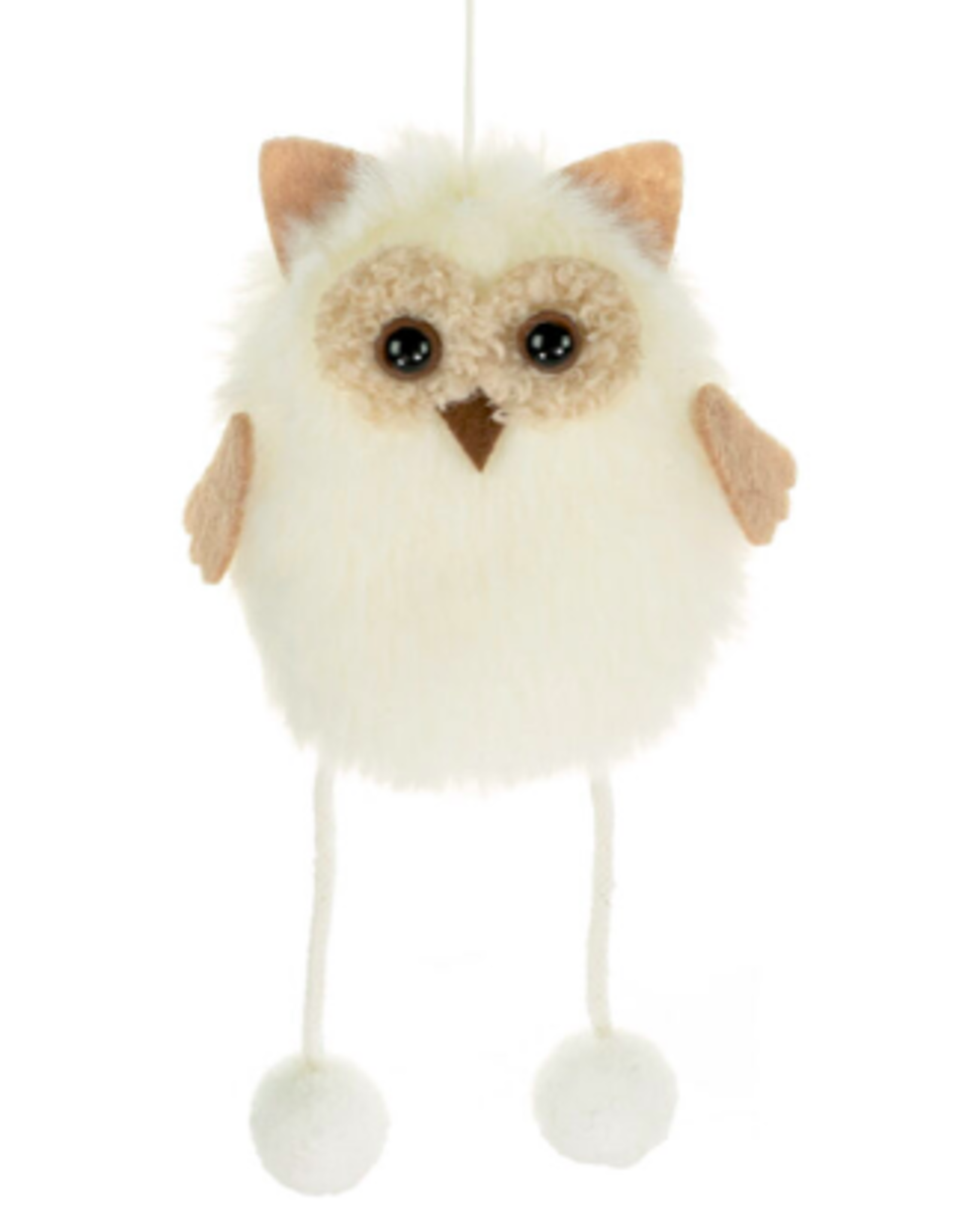 Xmas Starlight White/Brown Fabric Owl 5.25 ” DK0268
