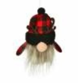 Xmas CT Standing Gnome With Plaid Hat 11.5” Q1810