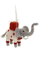 Xmas PC Ornament Wool Elephant 4” 3590203