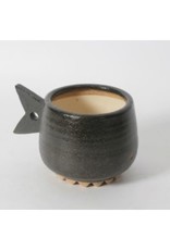 Planter CJ Black Fish Ceramic Flower Pot 2091DM2655BK