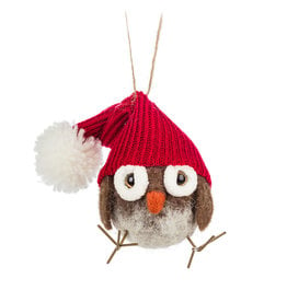 Xmas Abbott Ornament Holiday Owl With Hat