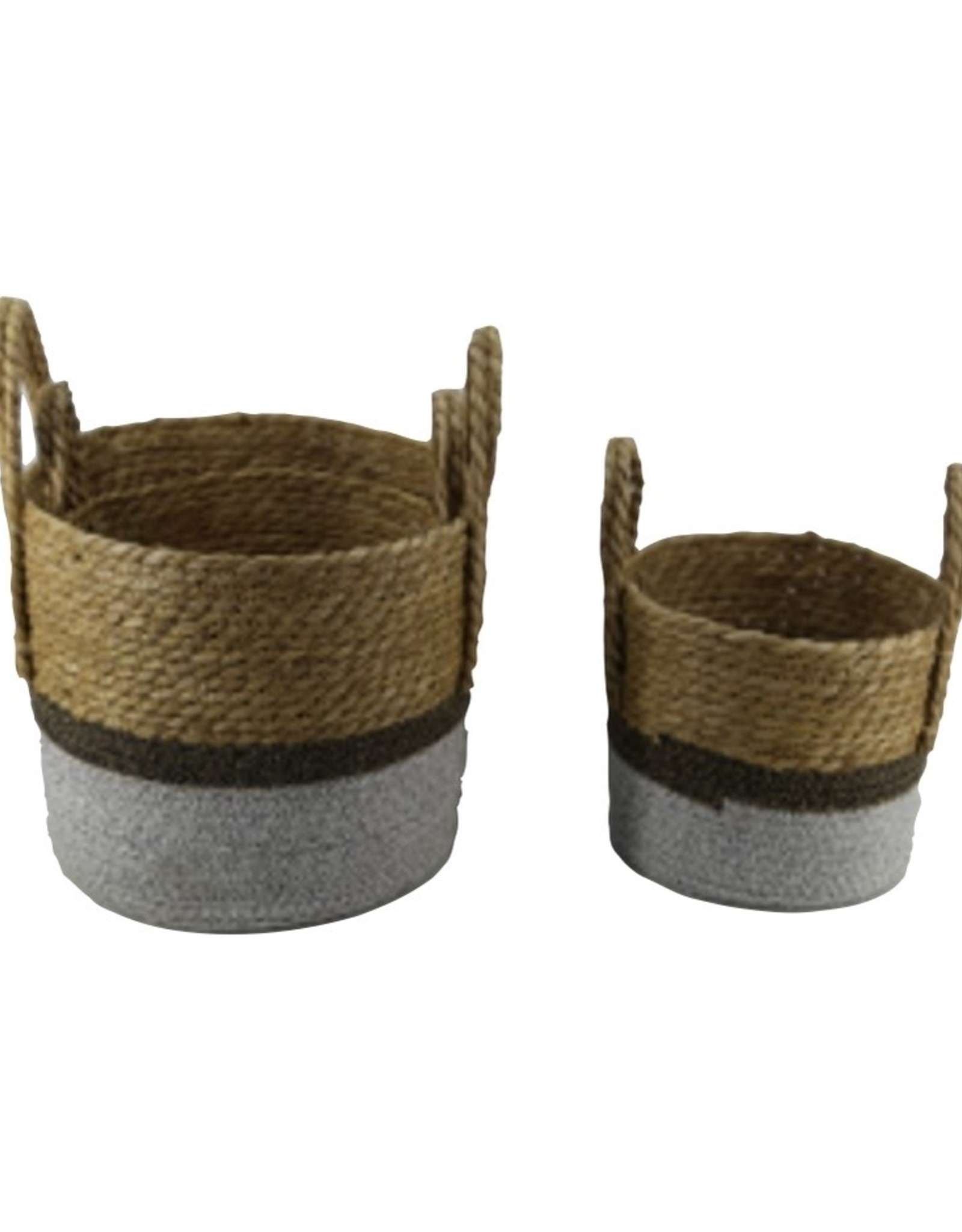 Basket NACH Cattail Grass/Cotton Rope Small