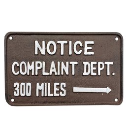 Signs NACH Cast Iron Complaint Department