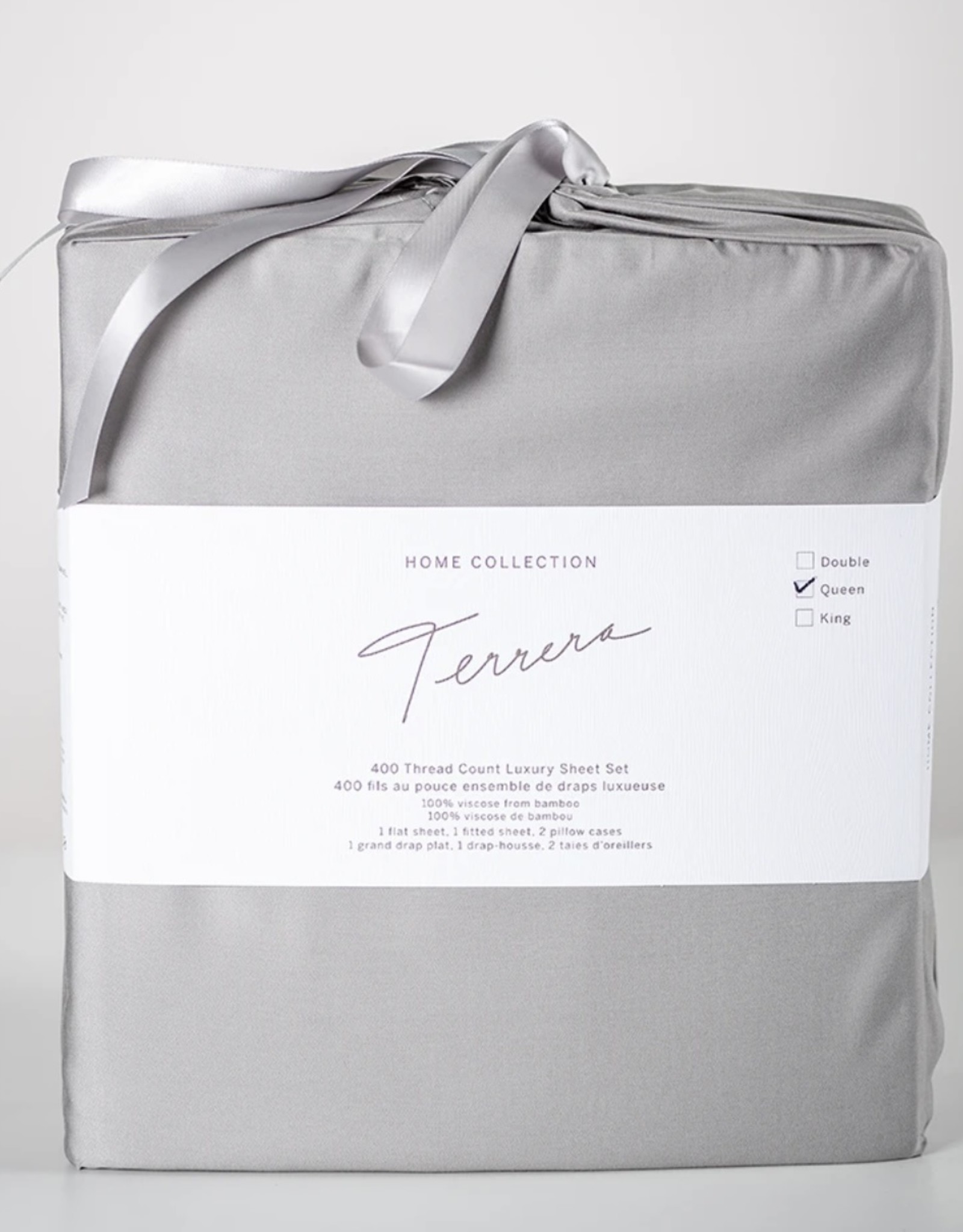 Duvet Cover Terrera Bamboo King Grey w / Pillow Cases