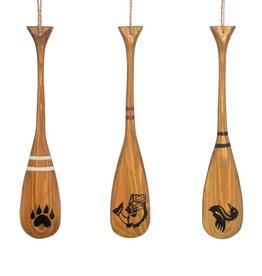 Xmas CT Canoe With Paddle With Native Art W4227