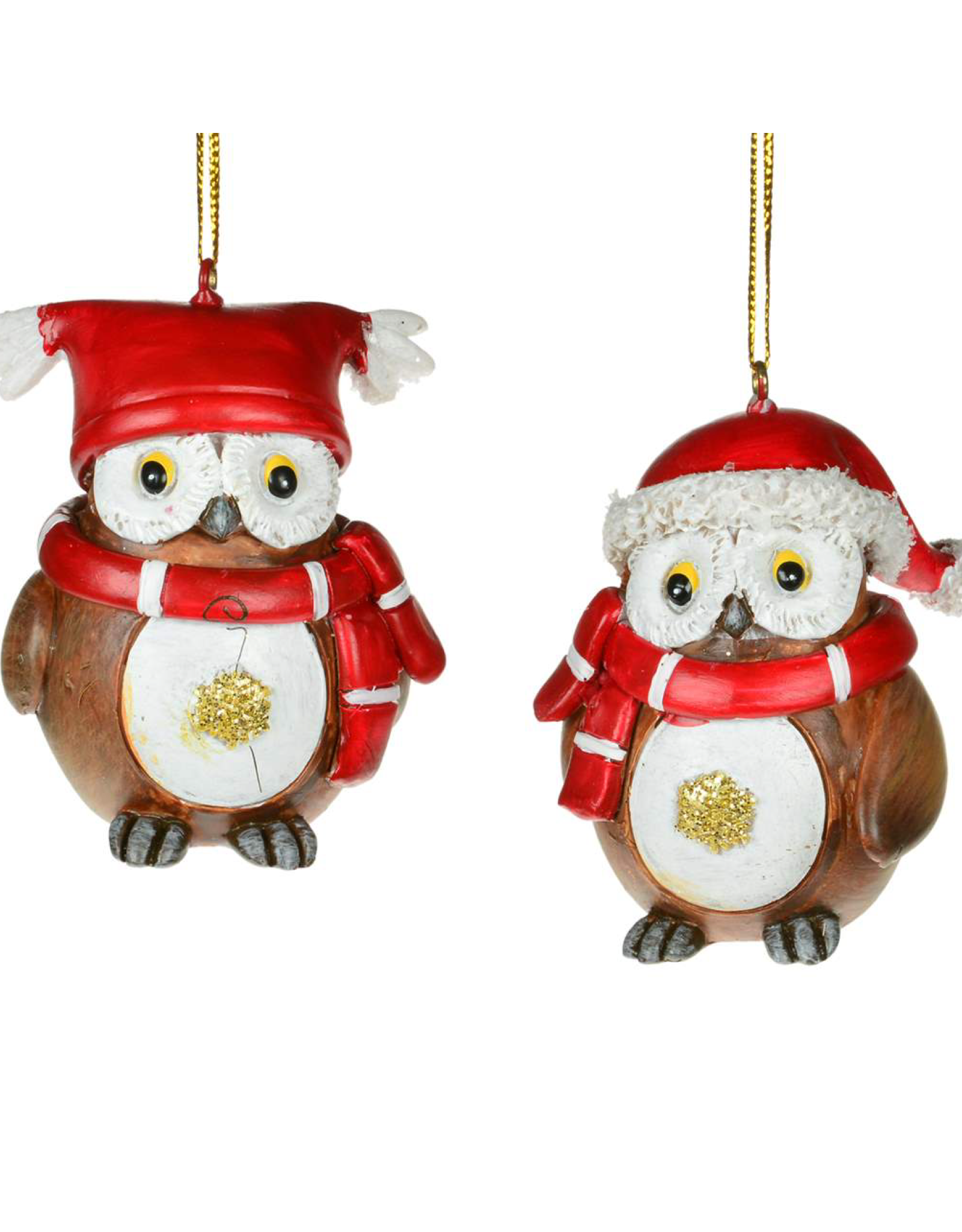 Xmas CT Brown Owl With Red Hat/Scarf W1617