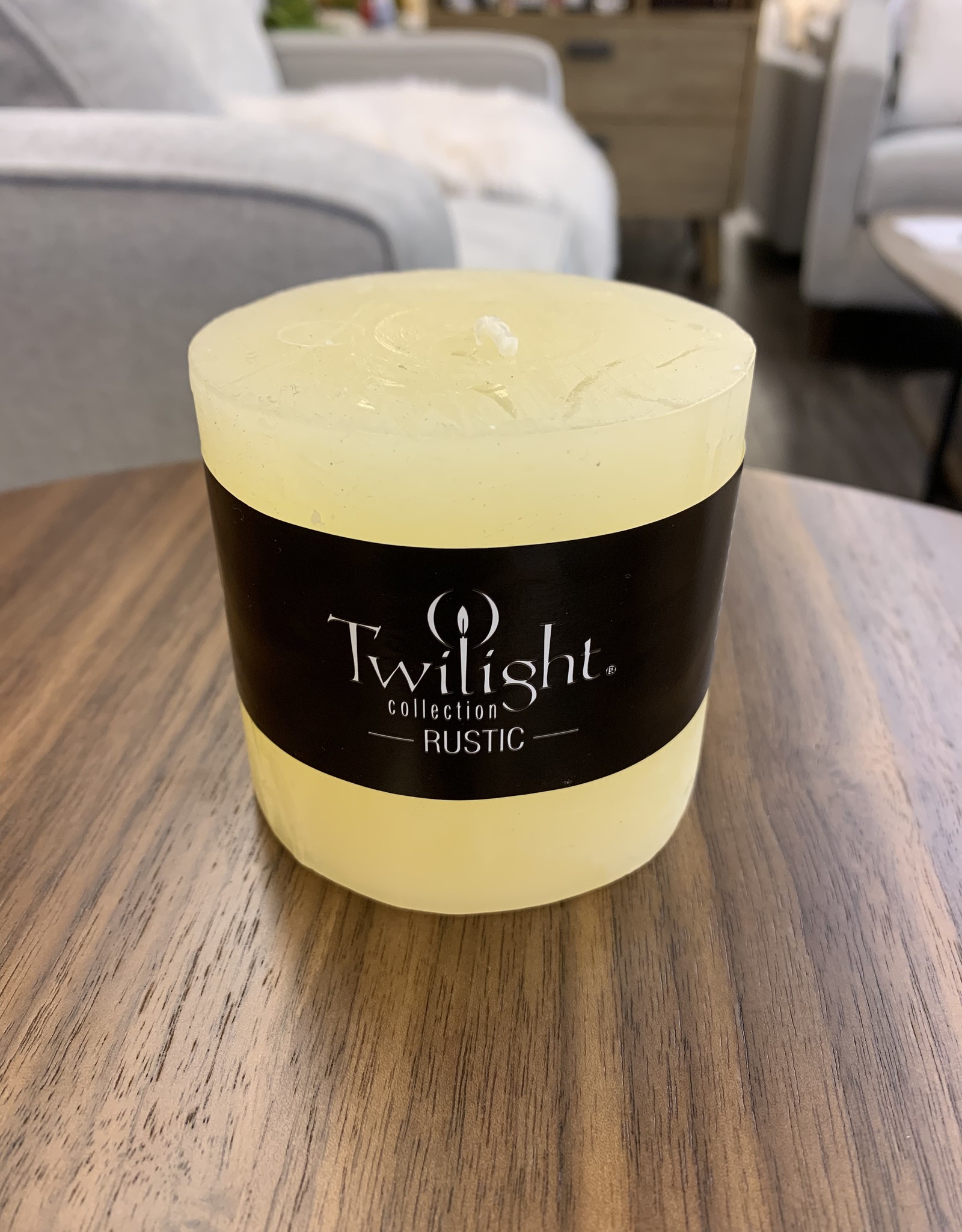 Candle OCD Rustic Pillar Ivory 3”x 3”