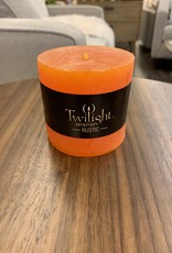Candle OCD Rustic Pillar Orange 3”x 3”