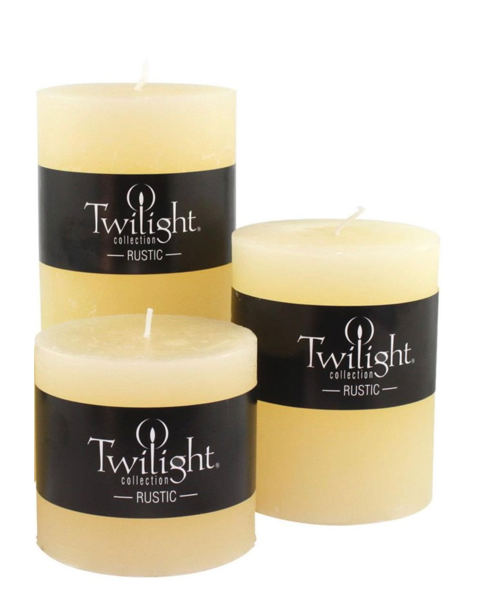 Candle OCD Rustic Pillar Ivory 3”x 3”
