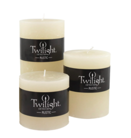 Candle OCD Rustic Pillar Off White 3”x 3”