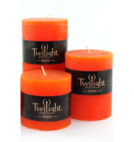 Candle OCD Rustic Pillar Orange 3”x 3”