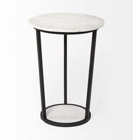 Mercana Mercana Bombola II Large White Marble Top Accent Table 67039