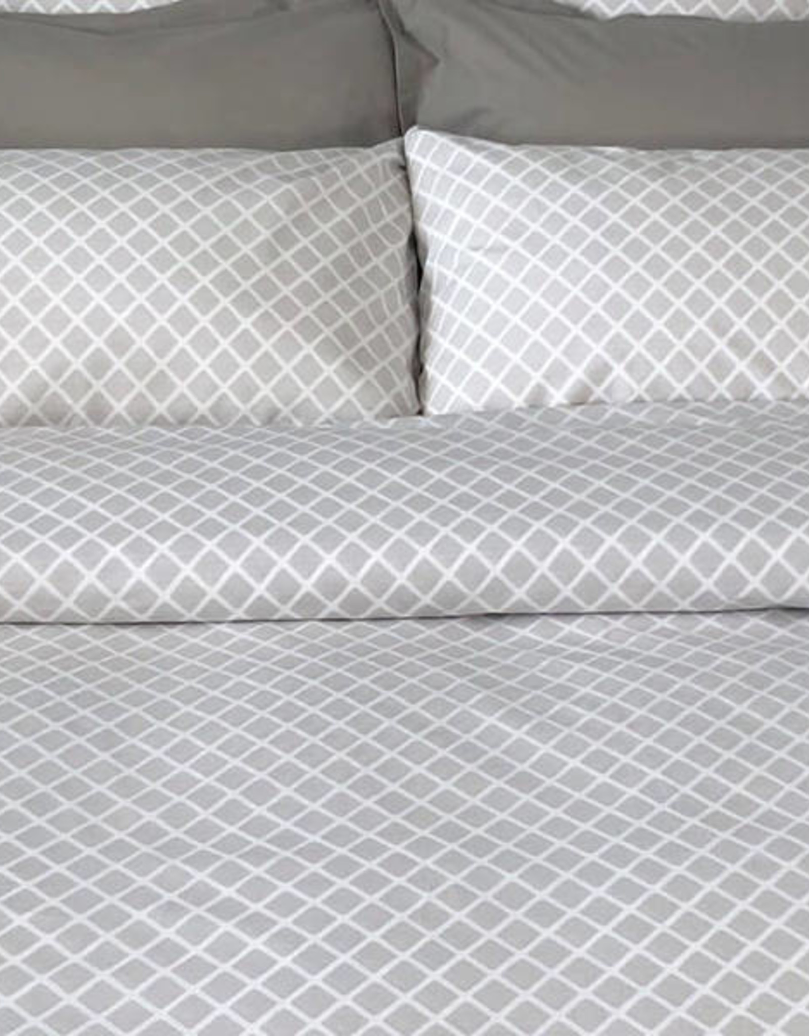 Cuddle Down Duvet Cover Cuddledown Georgia Diamond Dove Queen w / shams