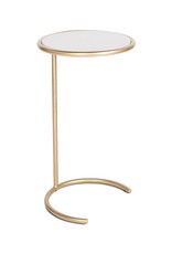 Style In Form SIF Noble Accent Table White Marble With Gold Base NOB-003