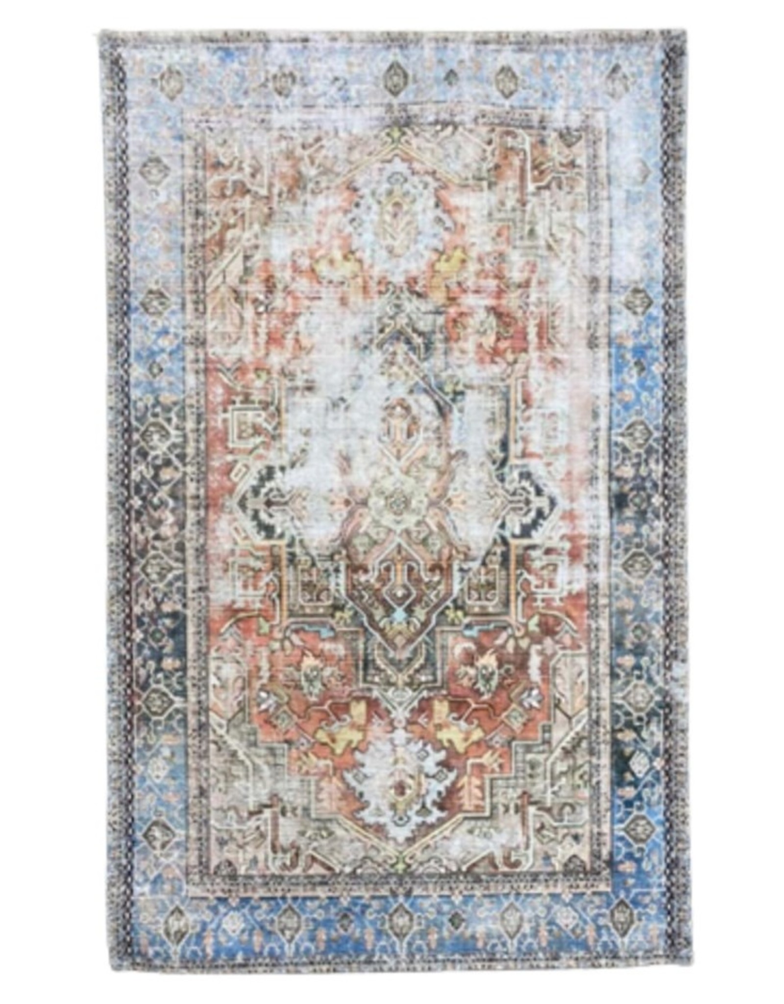 Rugs Viana Sparx Distressed Blue/Orange 2’6” x 7’6” PPL-37BO