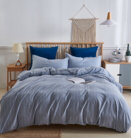 Daniadown Duvet Cover Daniadown Pinstripe Denim Queen w / shams