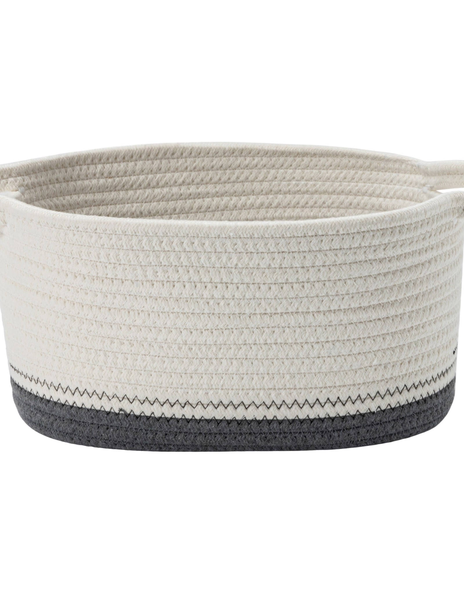 Cathay Basket Cathay Grey Cotton Rope Oval 12” L 10-2544