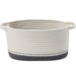 Cathay Basket Cathay Grey Cotton Rope Oval 12” L 10-2544