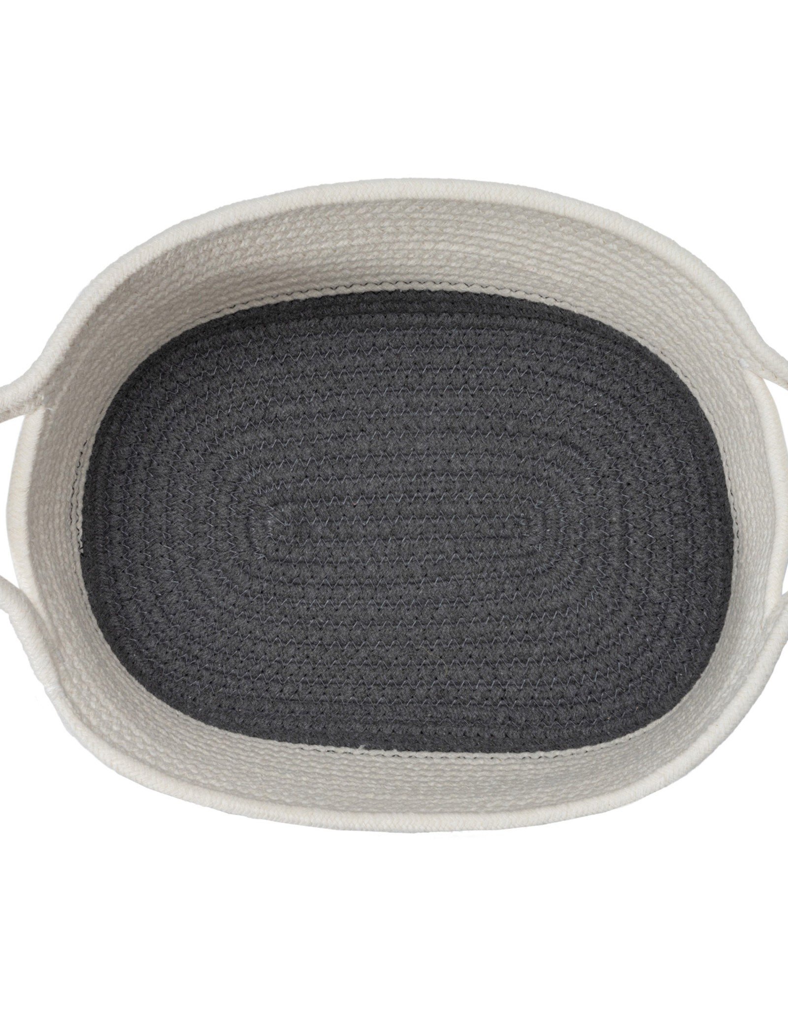 Cathay Basket Cathay Grey Cotton Rope Oval 12” L 10-2544