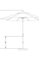 Ratana Ratana Umbrella 9 FT UM00906BRZ/C Canvas Coal F05158