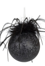 Xmas Abbott Ornament Boa Feather Ball Black