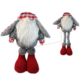 Xmas Danson Fabric Standing Santa Gnome w/Extendable Legs X81856