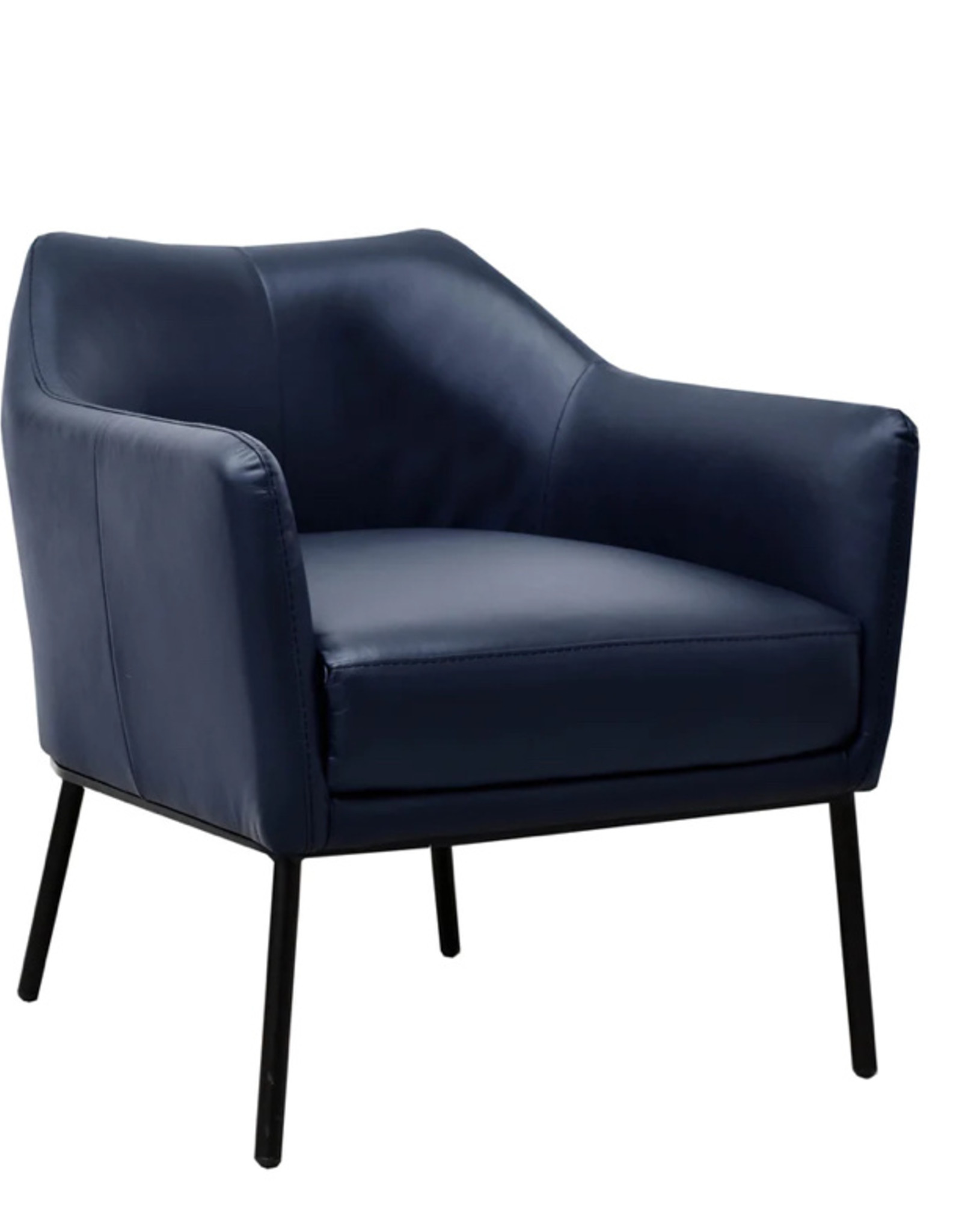 LH Imports LH Clark Leather Club Chair Blue Ink DAV009-B