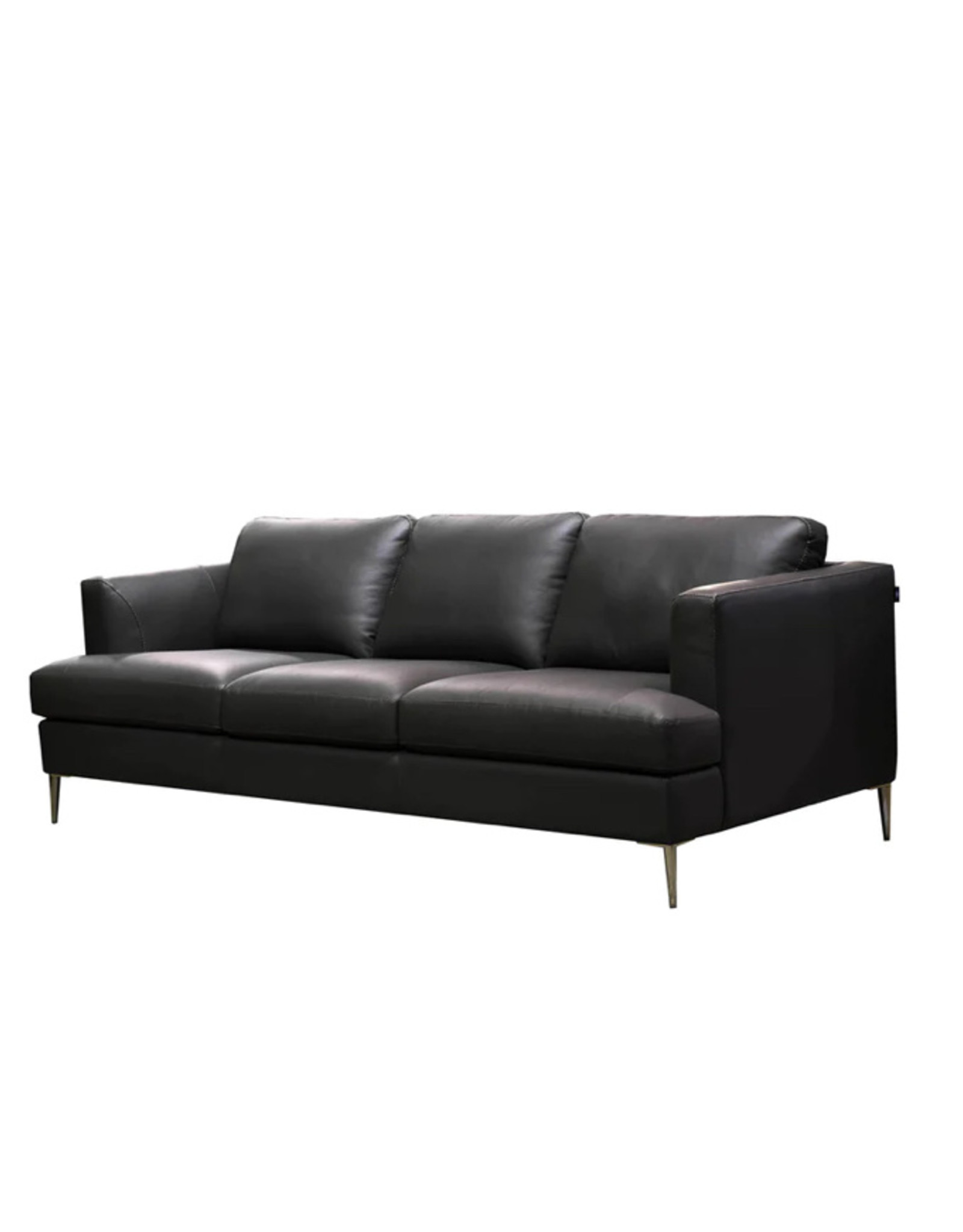 LH Imports LH Davenport Leather Sofa Black DAV001-B