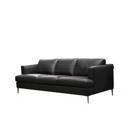 LH Imports LH Davenport Leather Sofa Black DAV001-B