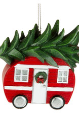 Xmas CT Red/White Camper w/Tree Ornament W3026