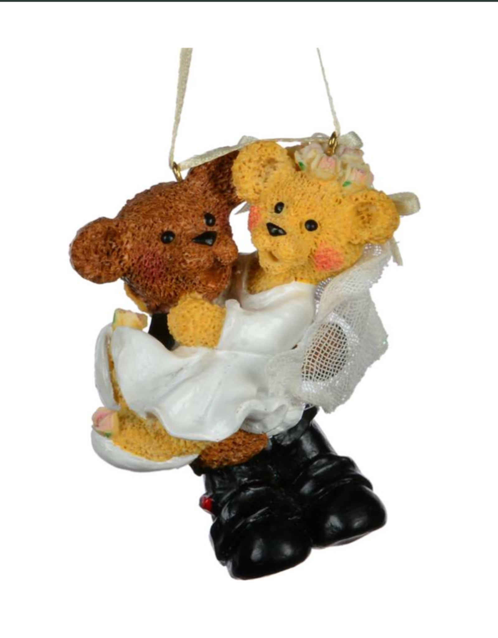Xmas CT Teddy Bear Married Ornament W1453