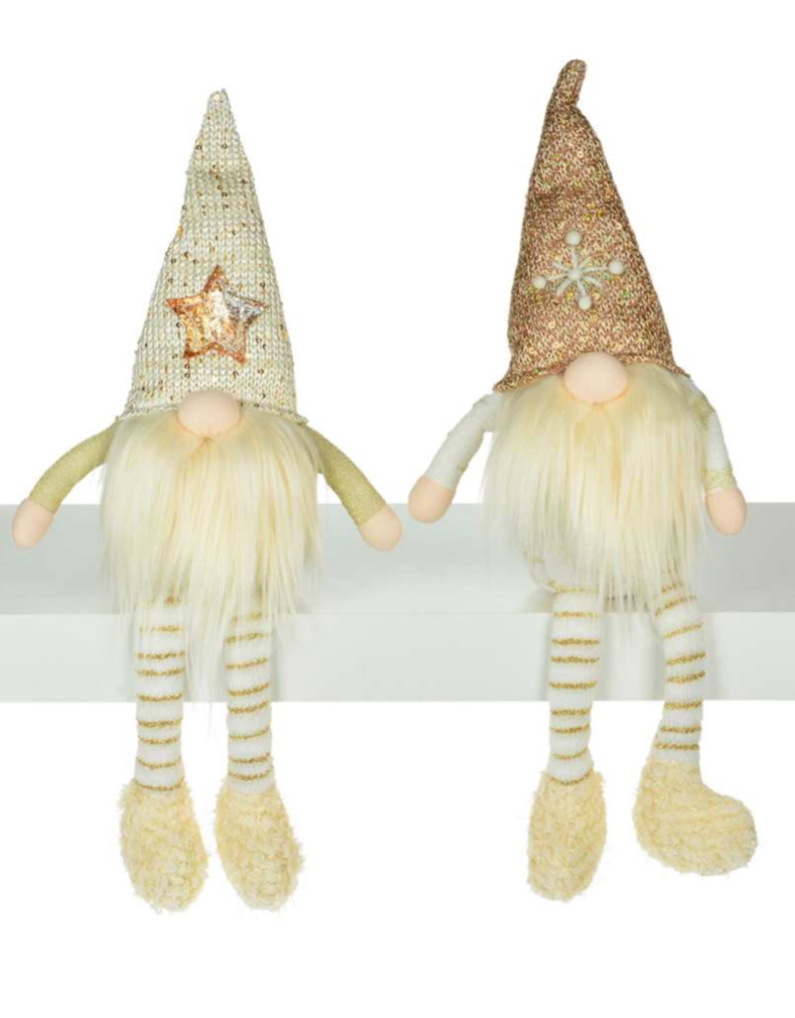 Xmas CT Brown/White Gnome Dangly Legs 16” Q1802