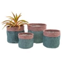 Indaba Basket Indaba Fabric Pots S/4 Teal/Purple 3-9407