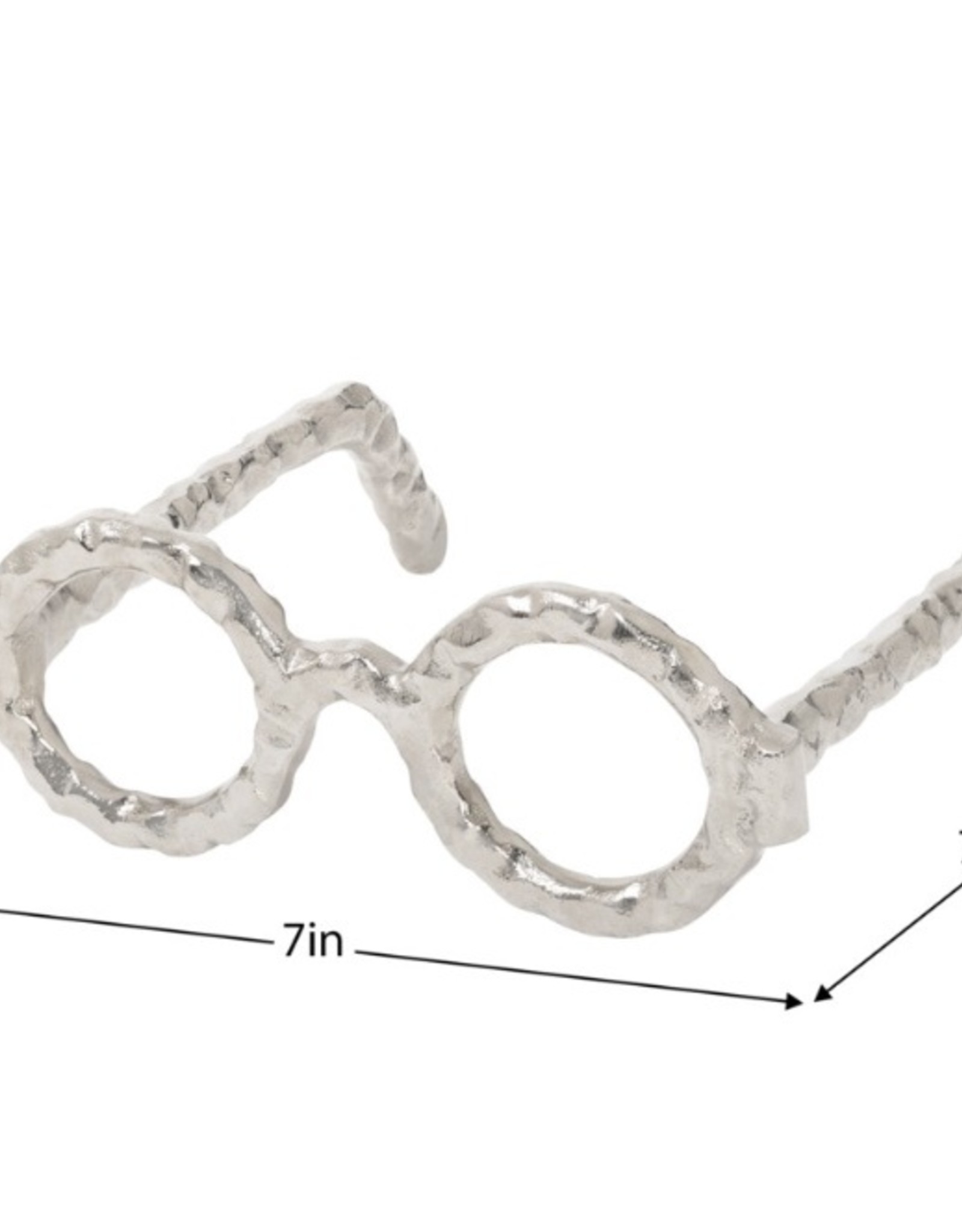 Sculpture T&T Lennon Hammered Aluminum Eyeglass Decor Silver  903814A