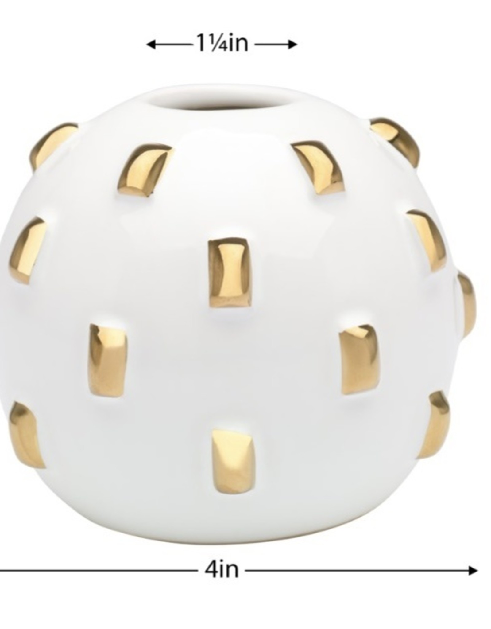 Vase T&T Gold Studded Ceramic Urchin 4”D  904149A