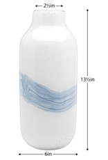 Vase T&T Milky Way Glass White 13.5”H  904151B