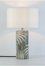 Lamp CJ Elm Grey Ceramic Table L. w/ White Shade  NM816200