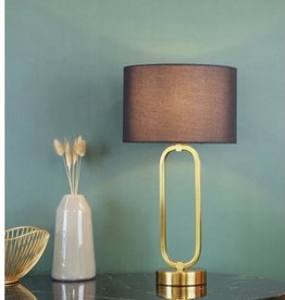 Lamp CJ Oval Ring in Gold Metal Table L. with Black Shade  LM397600