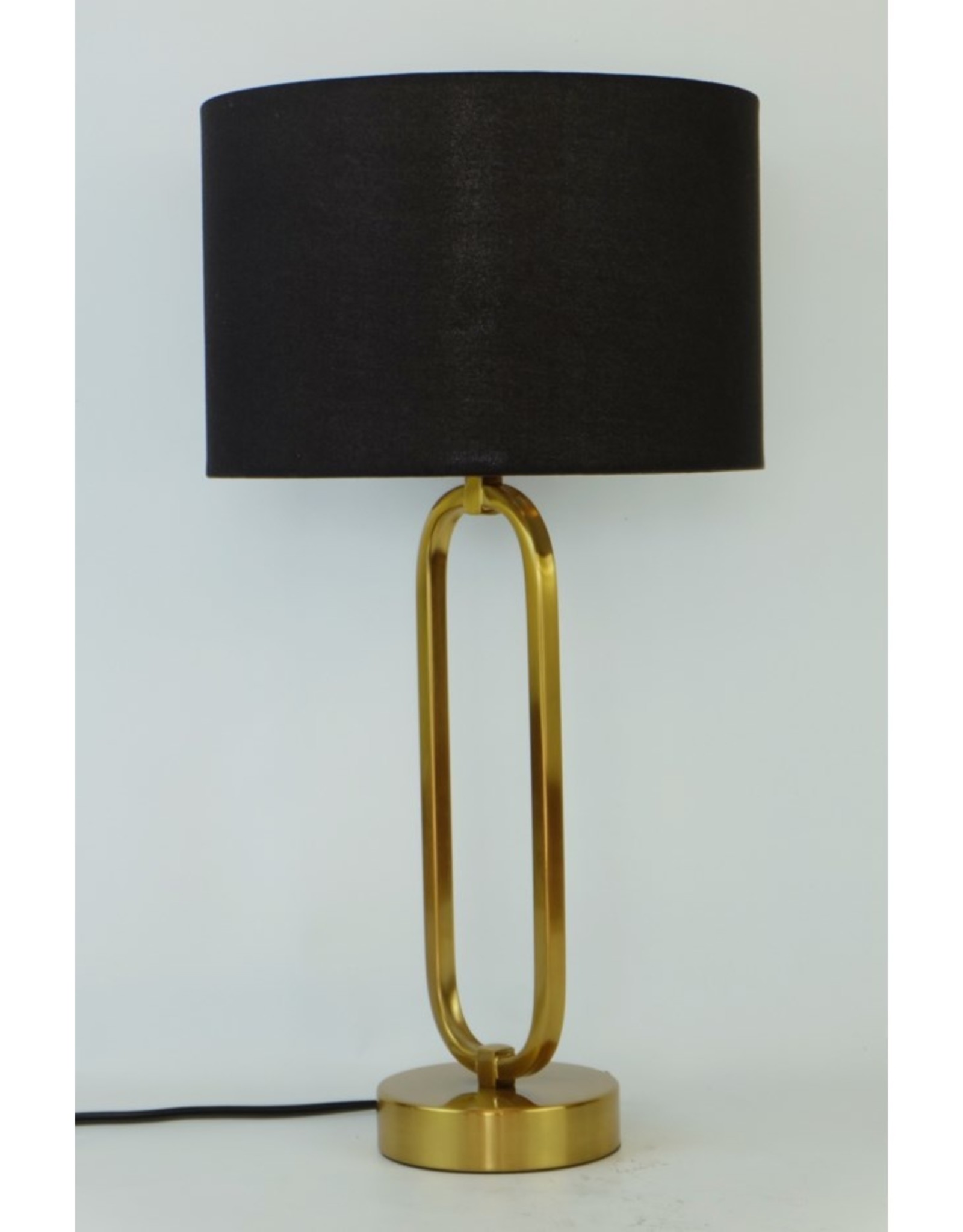 Lamp CJ Oval Ring in Gold Metal Table L. with Black Shade LM397600