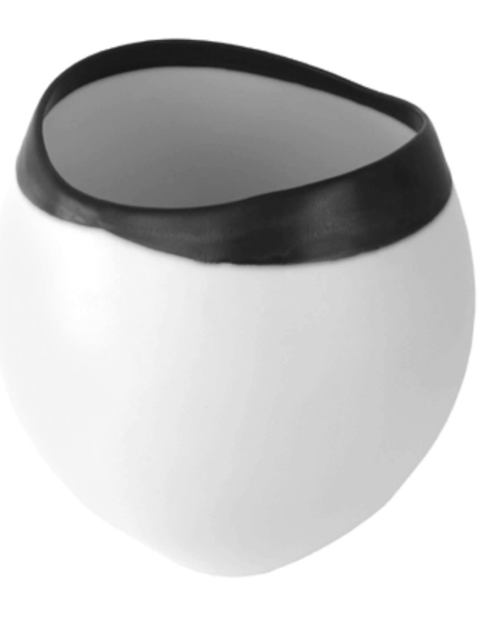 Vase Northwood Small Eclipse White and black  IMP8144