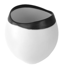 Vase Northwood Small Eclipse White and Black  IMP8144