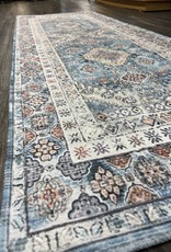 Rugs Viana Printed Polyester Blue With Latex Backing 4 x 6