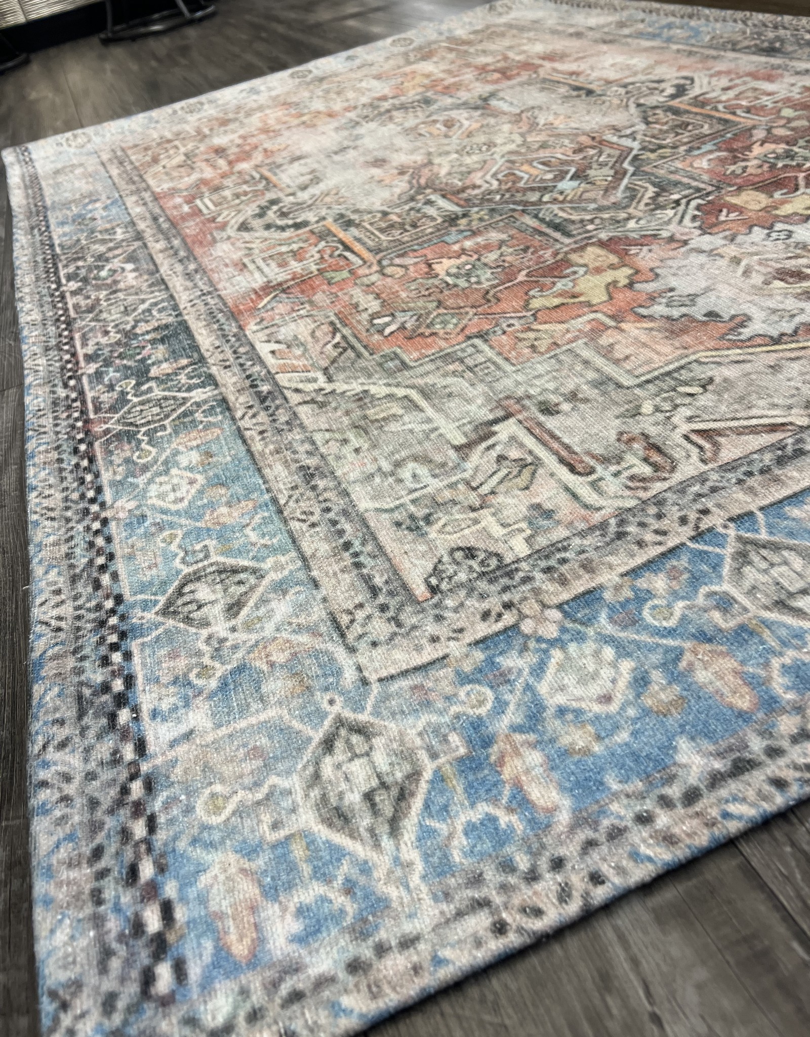 Rugs Viana Sparx Distressed Blue/Orange 2’6” x 7’6” PPL-37BO