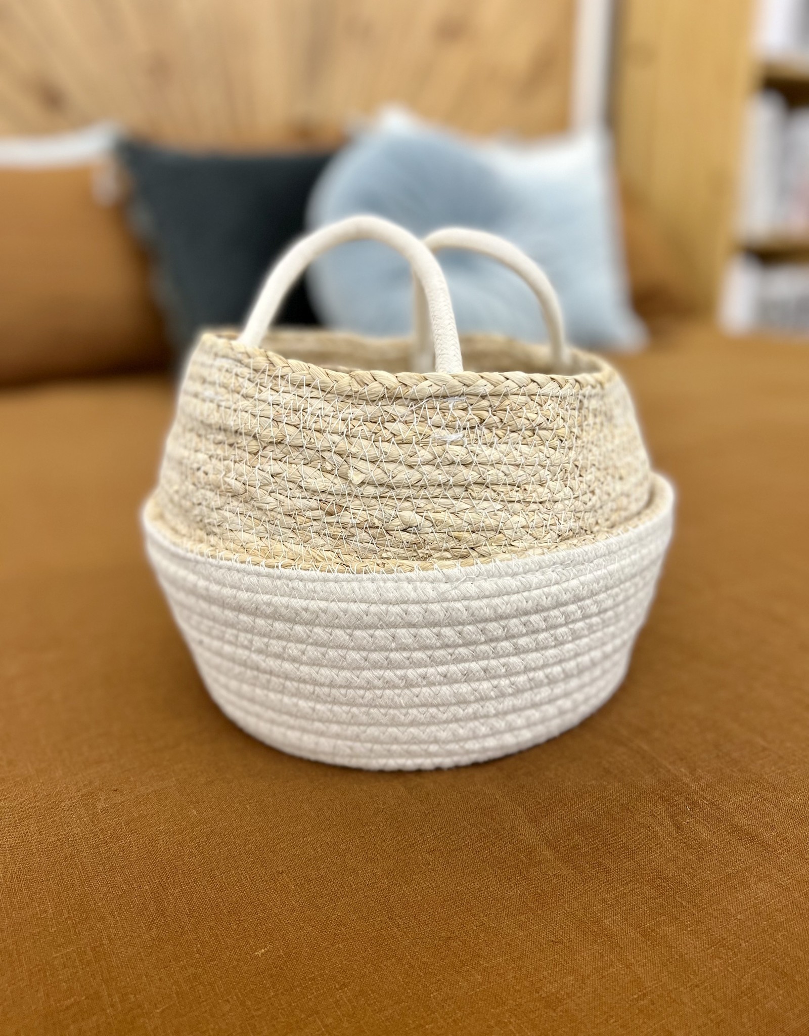 Basket NACH Rice White / Natural Small