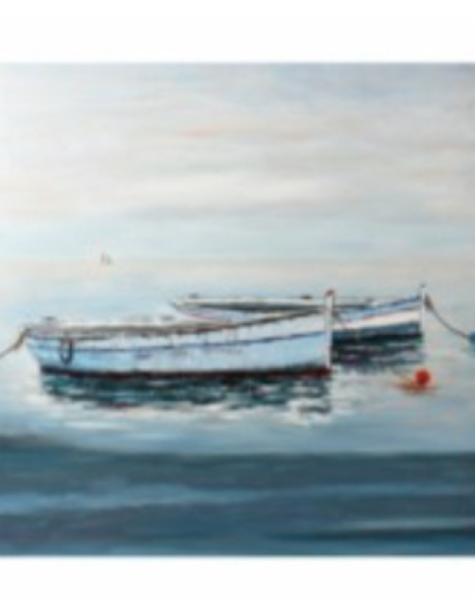 Art CJ Boats Moored to Buoy Hand Painted Canvas  HM884100