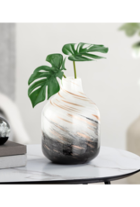 Vase T&T Galaxy Gold Swirl Glass 9.5”H 904252A
