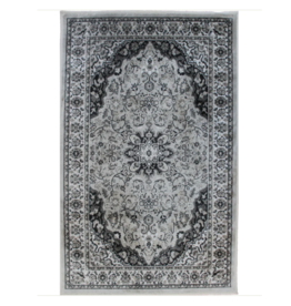 Rugs Avocado Artificial Silk 4’ x 6’ Kashan Silver